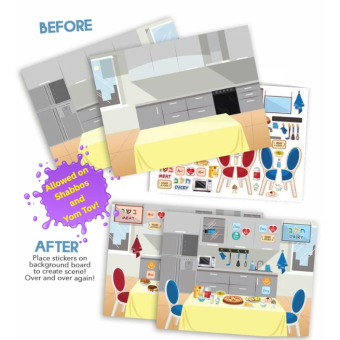 Kosher Meat & Dairy Reusable Sticker Scene - ALLOWED ON SHABBOS AND YOMTOV!