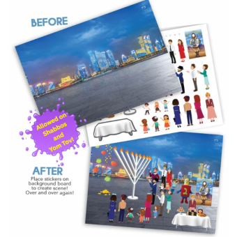 Chanukah Reusable Sticker Scene / Window Stickers - ALLOWED ON SHABBOS AND YOM TOV!