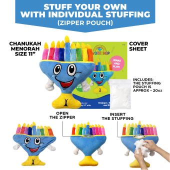 Build / Stuff Your Own Plush Menorah with Individual Stuffing - YOM TOV FRIENDLY