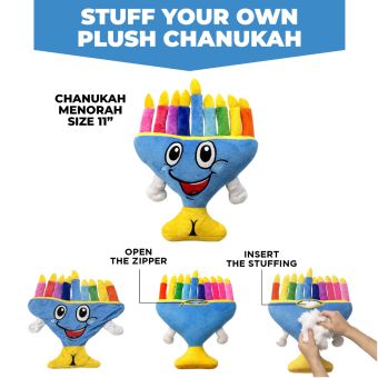 Chanukah Menorah Plush (stuff your own)