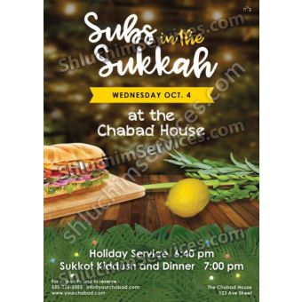Subs In The Sukkah Flyer Design