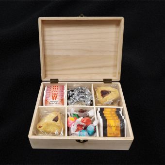 Filled Wooden Yerushalayim Tea Box - Simple Option (Option to ship individually to recipient)