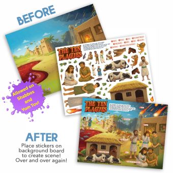 Ten Plagues Reuseable Sticker scene (Include 62 stickers) - YOM TOV FRIENDLY
