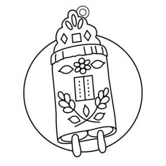 Painted Torah suncatcher ornament with stained-glass effect, perfect for Jewish kids' craft or holiday window decor