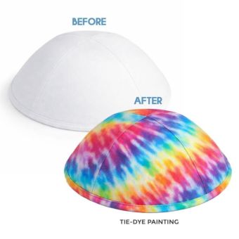 Decorate / Tie Dye your own White Yarmulkas - Size 4