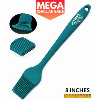 Teal Blue - Mega Challah Bake Silicone Egg Brush (with Beige Logo)