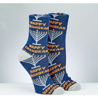 Happy Chanukah Adult Socks with Menorah