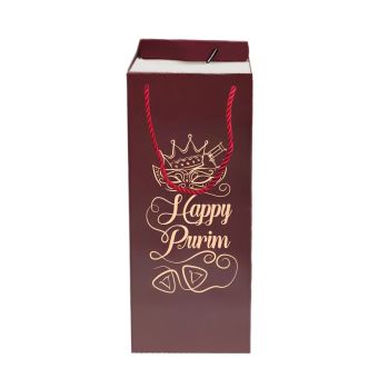 Wine Size Purim Gift Bag (13.8 H x 4.5 W x 3.5 D)