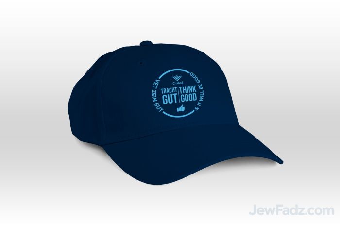 Navy Baseball Cap embroidered with Tracht Gut Vet Zein Gut – Think Good & It Will Be Good
