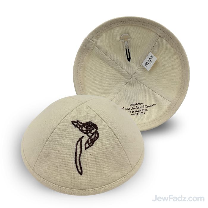 Custom yarmulka with personalized artwork