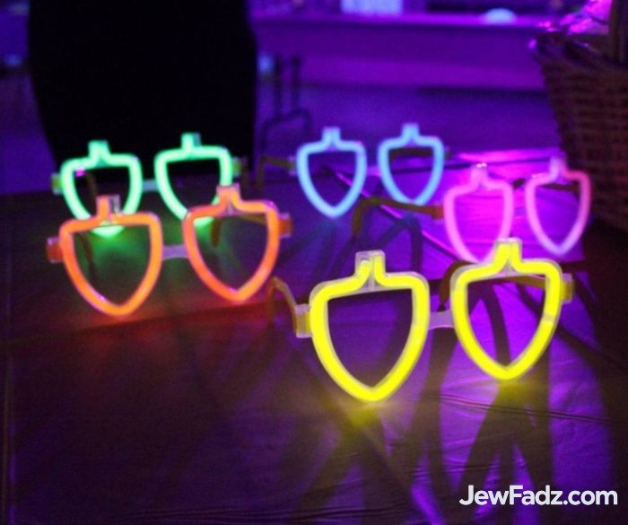 Glow in the Dark Chanukah Glasses | Dreidel Party Favor