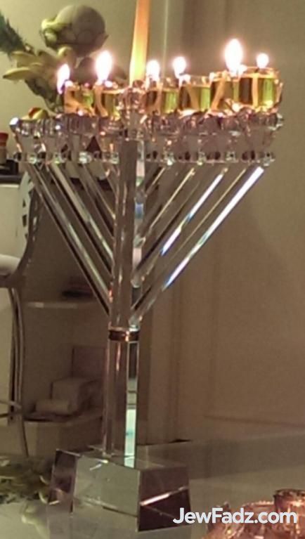 Standard Size Exquisite Crystal Rambam Menorah w/o engraving - JewFadz
