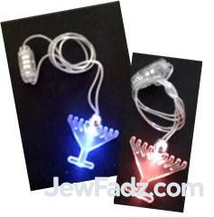 Battery-powered LED menorah necklace for Chanukah celebrations