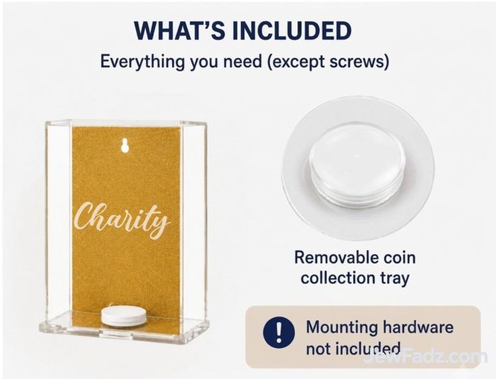 Lucite Acrylic Tzedakah Box - With Charity LOGO