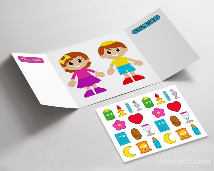 Mitzvos I Can Do Reusable Sticker Board with Boy & Girl Characters