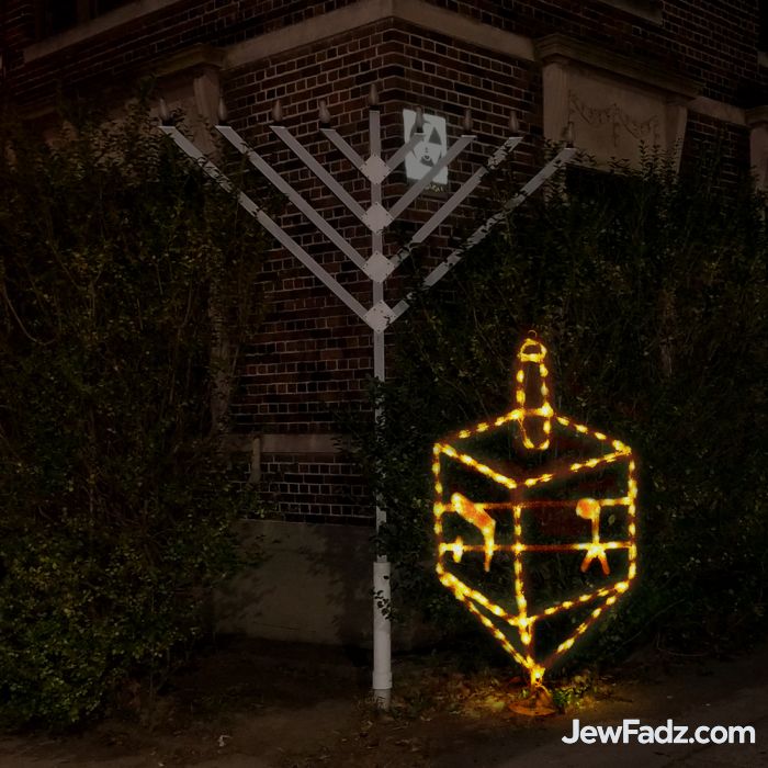 Happy Hanukkah & Blue outdoor Dreidel LED Lighted  Decoration | Jewsish Christmas 2021

