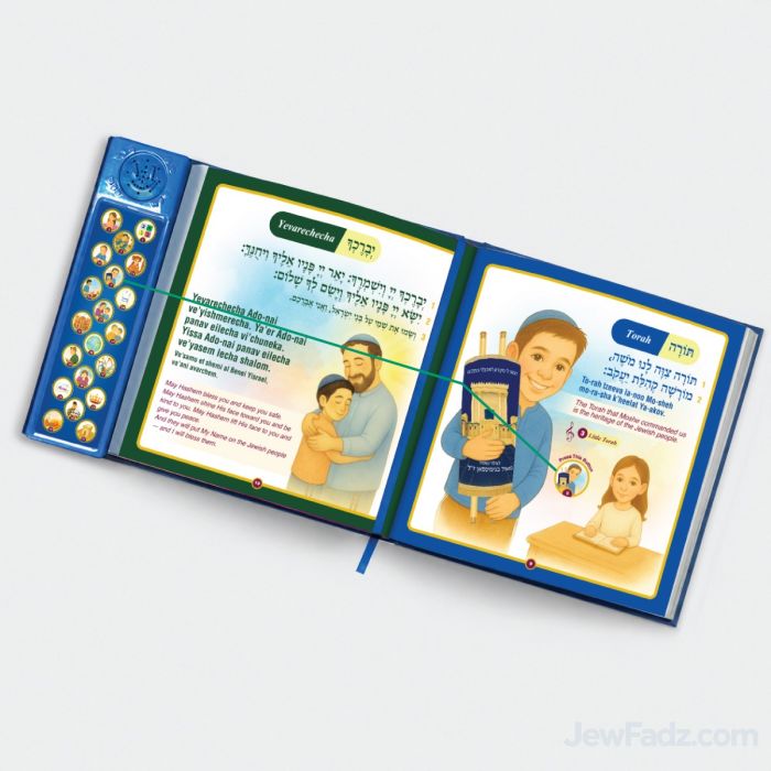 Laminated Blue Hardcover Sing-Along Talking Siddur with Sound Track