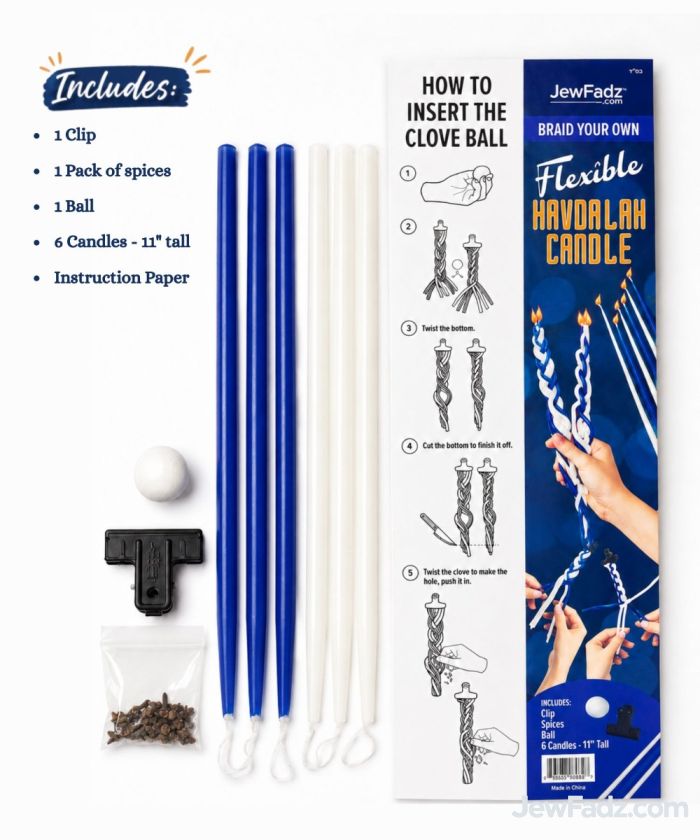 DIY Braid Your Own Havdalah Candle Kit – Blue & White