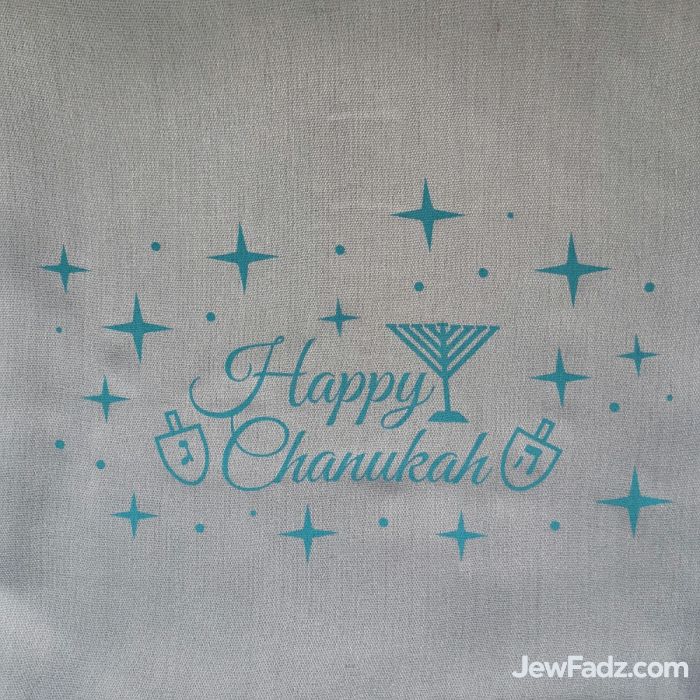 Grey Chanukah scarfs With happy Chanukah symbol and star - Jewfadz