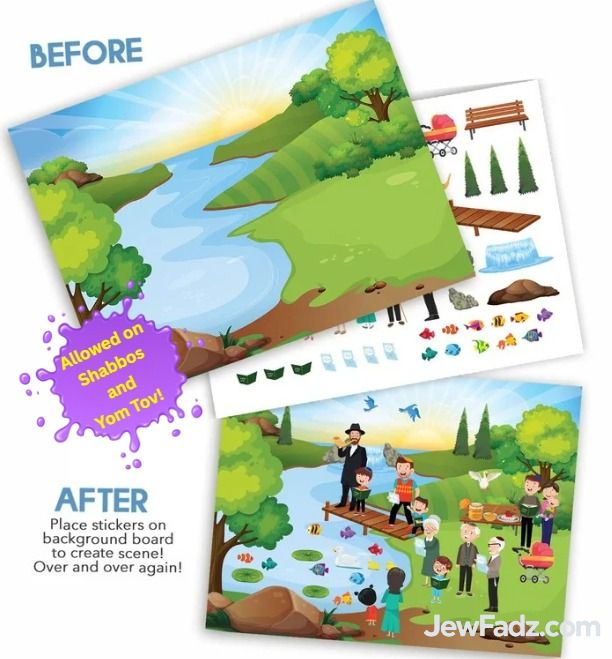 Rosh Hashana gift set activity – Tashlich reusable sticker board