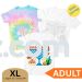 XLarge ADULT Chanukah Tshirt - Color / Tie-Dye your own