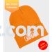 Neon Orange Happy Chanukah Beanie - Regular Embroidery [Min. 5 Beanies]