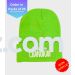 Neon Green Happy Chanukah Beanie - Regular Embroidery [Order is pack of 25]