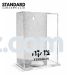 Standard - Lucite Silver Acrylic Charity Box (5.5H x 4.4W x 2.7L)