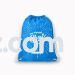 Am Yisrael Chai Blue with White logo Drawstring Bags