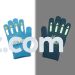 Happy Chanukah Glow in the Dark Adult Size Glove Light Blue-Multicolor Logo