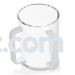 Lucite Negel Vasser / Al Netilas Yadayim Kvort (Cup) with Silver Handle-Discounted when order in Case Quantity