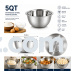 5QT Stainless Steel Silver Metal Mixing Bowl