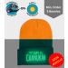 Neon Orange Happy Chanukah Beanie - Glow-in-Dark Embroidery [Min. 5 Beanies]