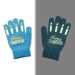 Happy Chanukah Glow in the Dark Adult Size Glove Light Blue-Multicolor Logo