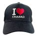 Black Baseball Cap Embroidered I LOVE Chabad Logo