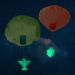 GLOW IN THE DARK  MENORAH PARACHUTES + POCKET