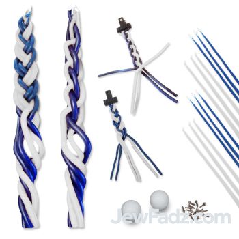 Braid your own Blue & White Havdalah Candle Craft - Complete Kit