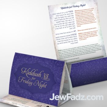 Laminated Kiddush Card for Friday Night